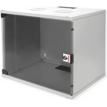 Wandmontage-Serverschrank ROLINE 9U, 19 Zoll 540x400 mm, Grundbausatz, grau