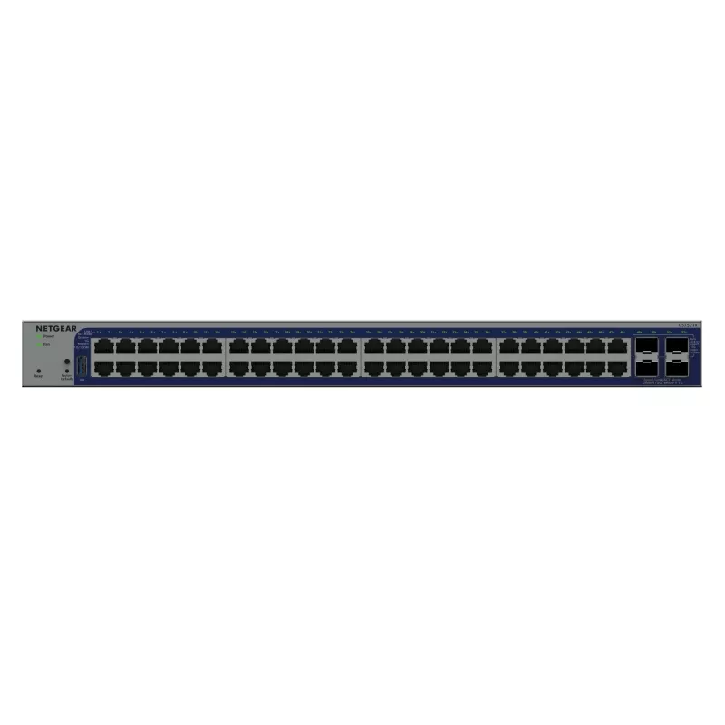 Managed Gigabit Ethernet Switch Netgear GS752TX, 48x RJ-45 10/100/1000, 10G-Unterstützung, 1U Rack, grau