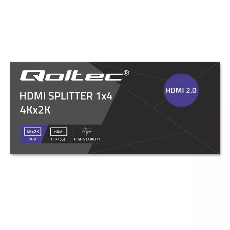 Qoltec 51799 Aktiver HDMI-Splitter 4 x HDMI 4K x 2K | 6 Gb/s | 60 Hz