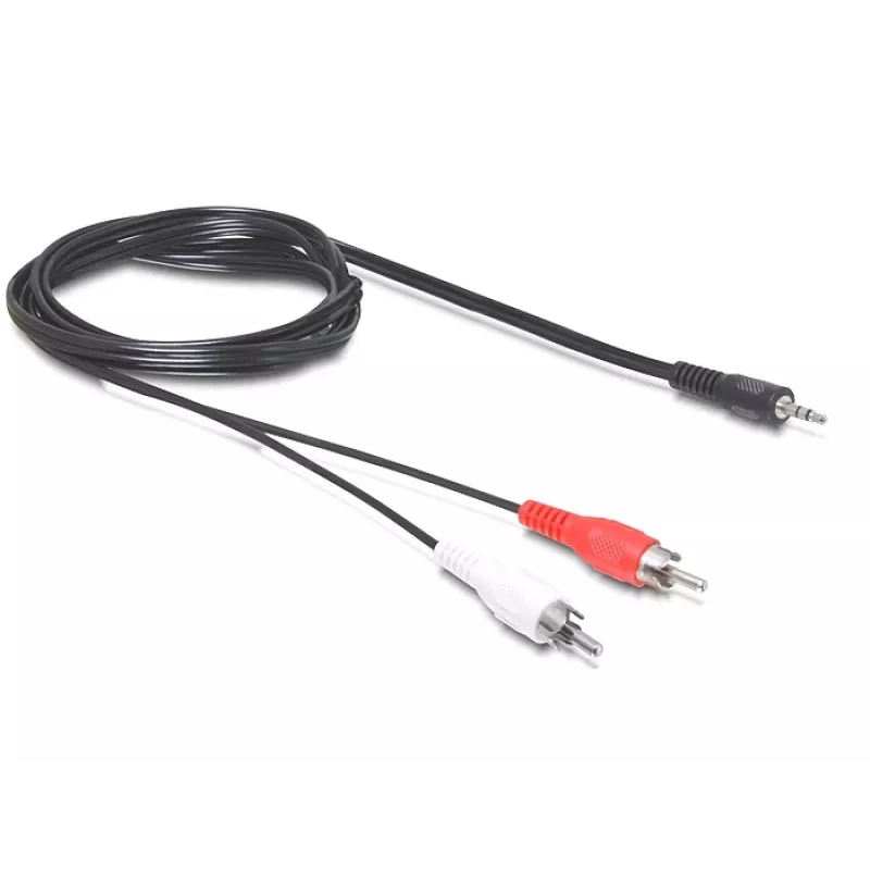 Audiokabel DeLOCK 84000 1,5 m 2xRCA 3,5 mm Schwarz