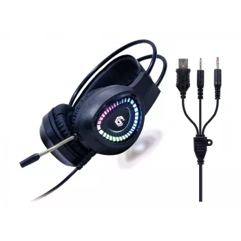 Gaming-Tastatur GEMBIRD GGS-UMGL4-01, Vollgröße, USB, QWERTY, 104 Tasten, US-Englisch, mit Maus, schwarz