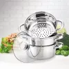 Elektrischer Dampfgarer Maestro MR-2900-18 1500 W Vertikaldampf, 18 cm Kochtopf, 2 l, Edelstahl & Glas, induktionsgeeignet