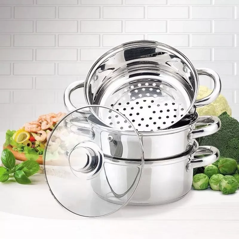 Elektrischer Dampfgarer Maestro MR-2900-18 1500 W Vertikaldampf, 18 cm Kochtopf, 2 l, Edelstahl & Glas, induktionsgeeignet