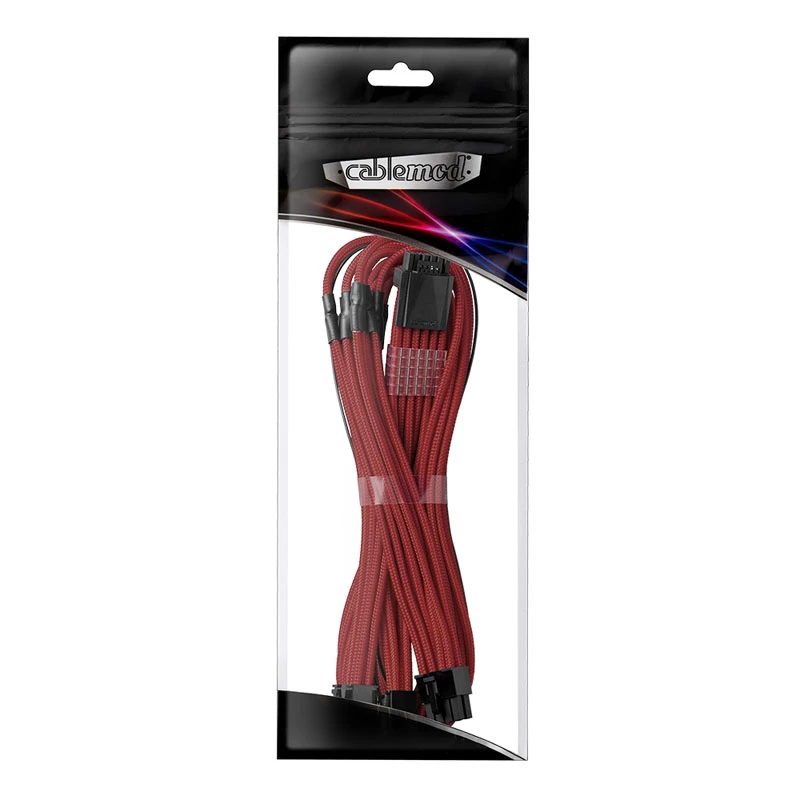 CableMod C-Series PRO ModMesh 12VHPWR auf 3x PCI-e Kabel für Corsair - 60 cm, dunkelrot