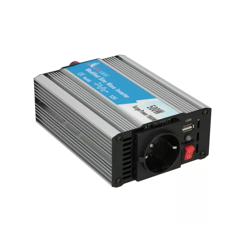 Auto-Spannungswandler Extralink OPIM-500W 12V, 500W modifizierter Sinus, Aluminiumgehäuse, aktive Kühlung