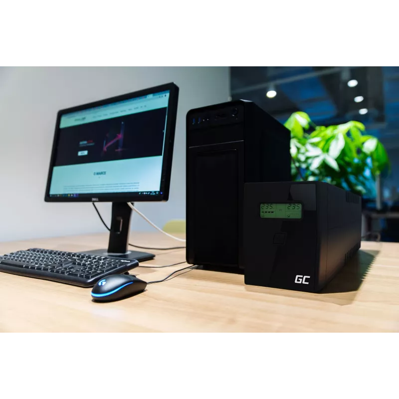 Green Cell UPS01LCD USV unterbrechungsfreie Stromversorgung Line-Interactive 0,6 kVA 360 W 2 Steckdosen