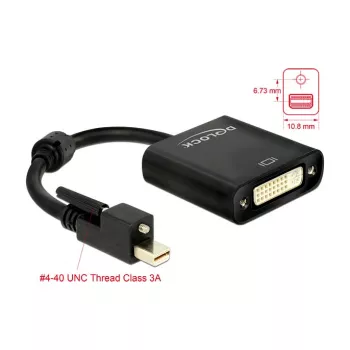 Videokabel-Adapter DeLOCK 62639 Mini DisplayPort auf DVI-I 0,25m Schwarz