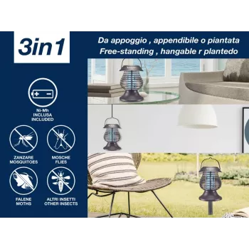 Beper P206ZAN111 Solar-Laterne Insektenvernichter, UV-A-Lampe