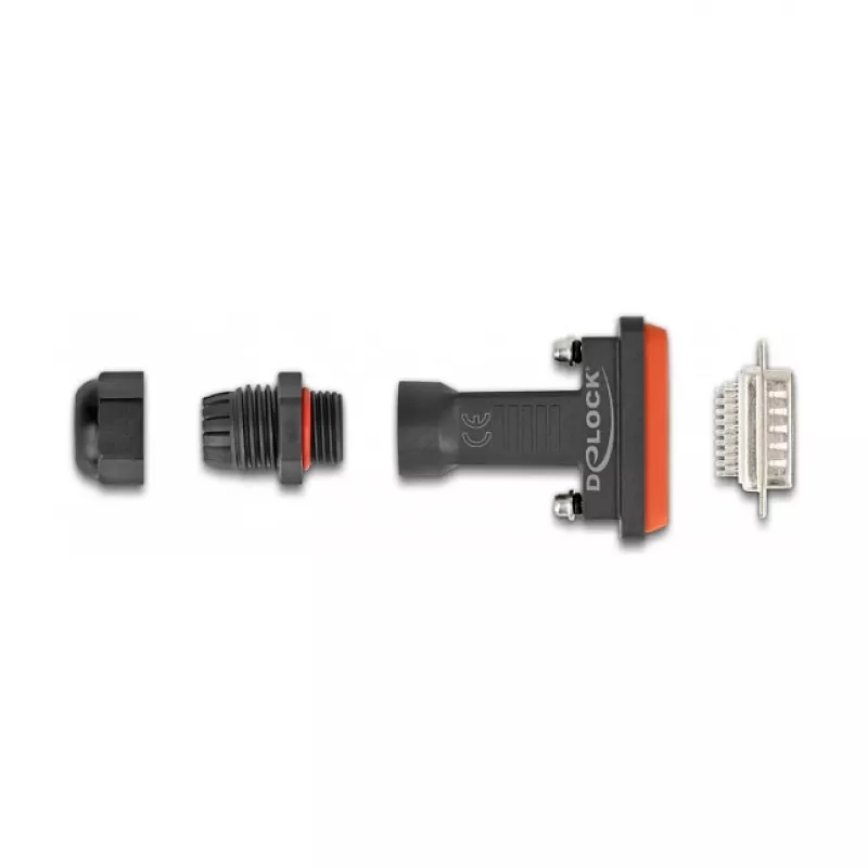 DeLOCK D-Sub HD 26 Pin Stecker mit Gehäuse IP67 wasserdicht