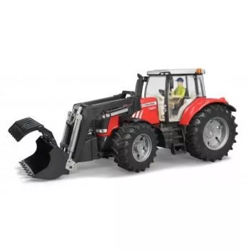 Spielzeugtraktor BRUDER Massey Ferguson 7624 mit Frontlader, rot, für Kinder ab 3 Jahren