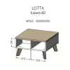 Cama LOTTA 60 Couchtisch weiß/Sonoma-Eiche