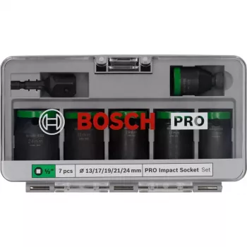 Steckschlüsselsatz Bosch Powertools PRO 1/2 Zoll 7-teilig schwarz