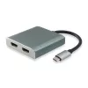 Equip USB Typ C auf 2 x HDMI-Buchse Adapter, 3.2 Gen 1 (3.1 Gen 1), USB Typ C, HDMI-Ausgang, 4096 x 2160 Pixel