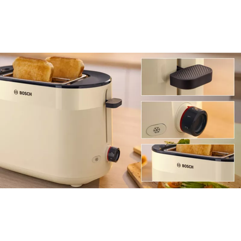 Bosch Toaster | TAT2M127 MyMoment | Leistung 950 W | Anzahl der Schlitze 2 | Gehäusematerial Kunststoff | Beige