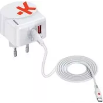 Skross Euro USB-Ladegerät AC65PD + USB-C-Kabel USB-Ladegerät 65 W Innenbereich, Steckdose Ausgangsstrom (max.) 4,05 A Anzahl Ausgänge: 2 x USB 3.2 Gen 1 Buchse A (1302425)