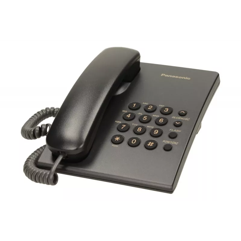 Schnurgebundenes Telefon Panasonic KX-TS500 Schwarz mit Anruferkennung und Freisprecheinrichtung