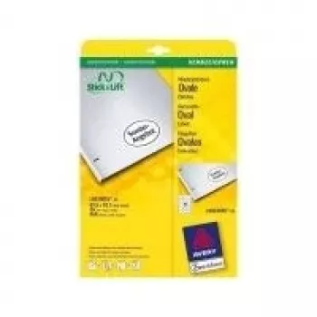 Avery L6024REV - Abziehbare Etiketten - Weiß - 42,3 x 63,5 mm (oval) - 450 Stück (25 Blatt x 18) (L6024REV-25)