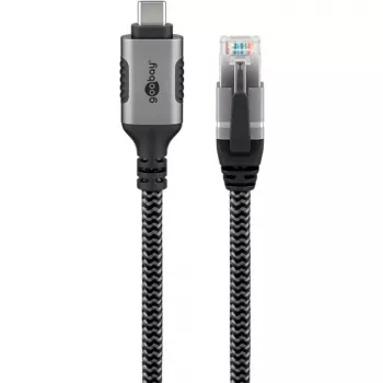 Goobay 70755 USB-C auf RJ45 Ethernet CAT 6 Kabel für stabile kabelgebundene Internetverbindung mit Router/Modem/Netzwerk-Switch/Ersetzt USB auf RJ45 Adapter / 1