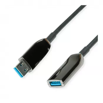 ROLINE USB3.2 Gen1 akt. AOC-Kabel ST/ST 10 m – Kabel – Digital/Daten – 10 m (12.04.1075)