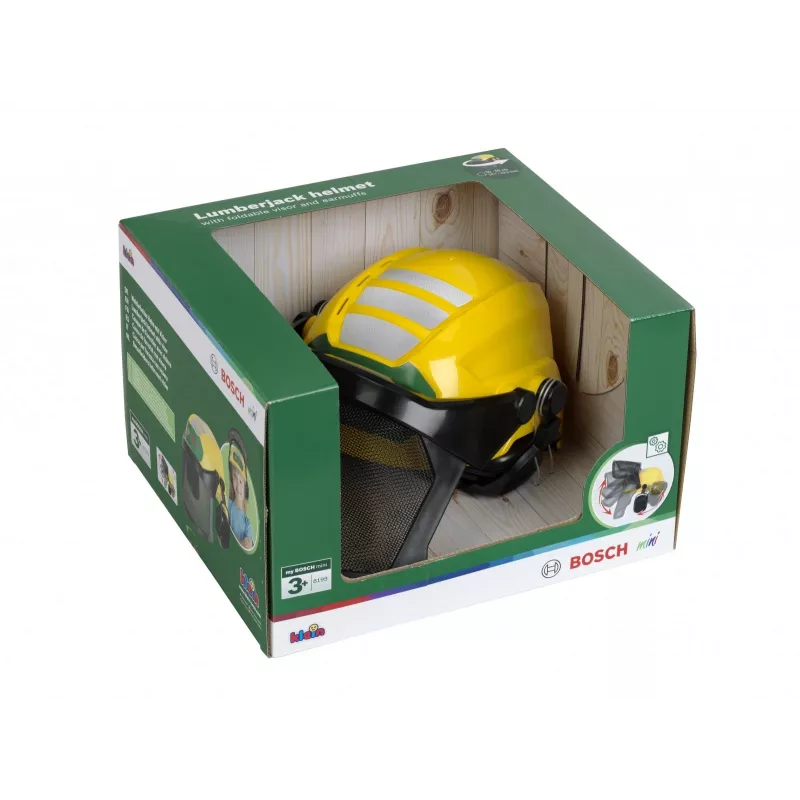 KLEIN Holzfällerhelm mit Visier Modell 8199 — Kinder-Rollenspiel-Schutzhelm
