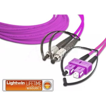 Lightwin Hochwertiges Duplex LWL Patchkabel, MM OM4, FC - SC LWL Patchkabel (LDP-50 FC-SC 1.0 OM4)