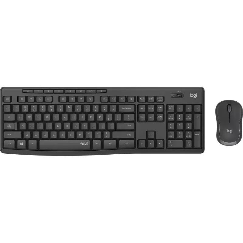 Logitech MK295 Silent – Tastatur-Maus-Set – Kabellos – 2,4 GHz – Graphite – Ungarisches Layout