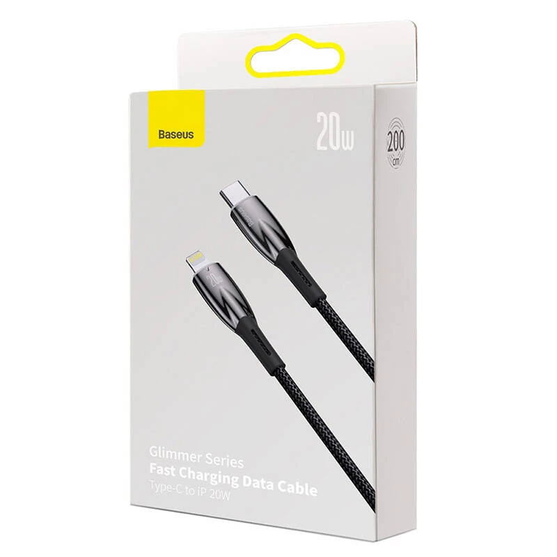 USB-C-auf-Lightning-Kabel Baseus Glimmer 20W, 2 m — Schnellladung und Datensynchronisation
