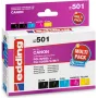 edding Druckerpatronen EDD-501 2x Schwarz, Cyan, Magenta, Gelb kompatibel mit Canon PGI-525 BK,