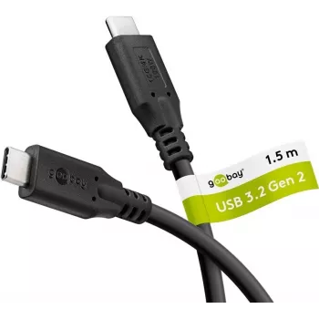 Goobay USB-C -Kabel USB 3.2 100 W 10 Gbit/s Power Delivery 1,5 m - -Stecker> (74201)