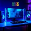 Neon-Schild MANTA SNL102MT — beleuchtete Wanddekoration im „Game Over“-Stil, steckbares LED-Neoneffekt