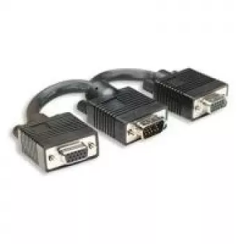 Manhattan SVGA Y-Kabel - VGA-Splitter - HD-15 (VGA) (M) zu HD-15 (VGA) (W) - 2 cm - vergossen - Schwarz (304559)