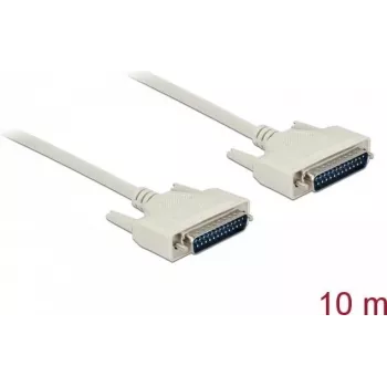 Serielles Kabel DELOCK 84538 — D-Sub 25‑polig auf D-Sub 25‑polig, beige, 10 m