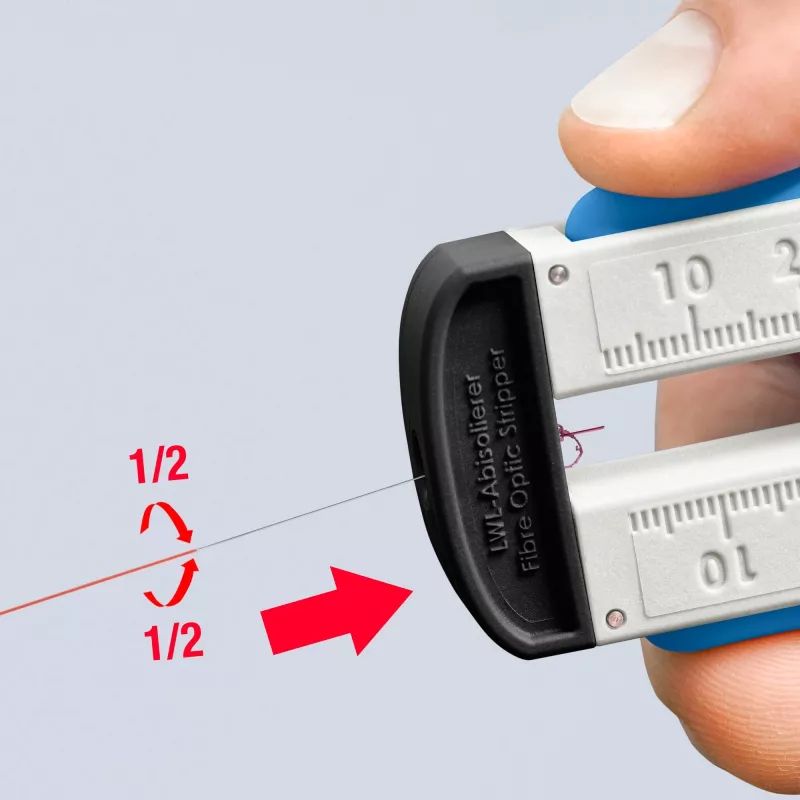Abisolierwerkzeug 12 85 110 SB für Glasfaser, Abisolier-/Mantelabisolierwerkzeug (Blau/Weiß)
