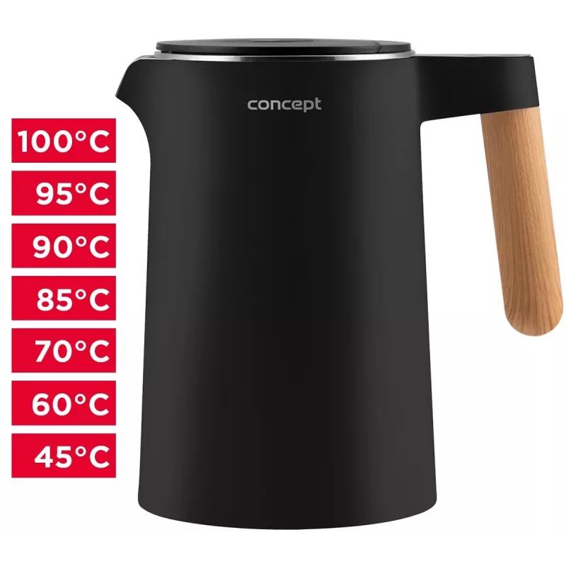 Wasserkocher doppelwandig 1,5 L Concept Schwarz RK 3301