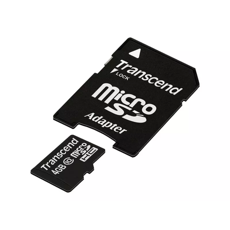 Flash Memory Transcend 4GB MicroSDHC Class 10 mit Adapter