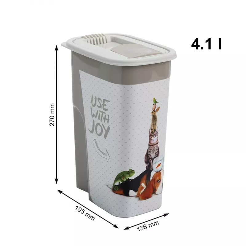 Trockenfutter-Aufbewahrungsdose rotho Flo beige-braun Kunststoff 4,1 L, 270 mm Höhe