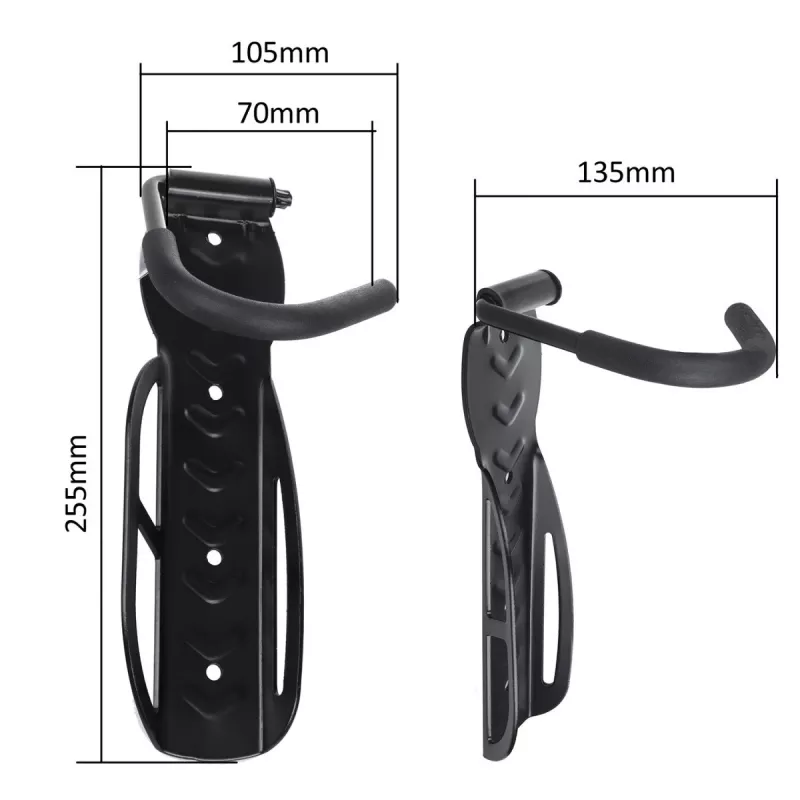 Wandmontierter Fahrradträger MACLEAN MC-432, vertikale Fahrradhalterung, verstellbare Breite, max. Belastung 30 kg, schwarz