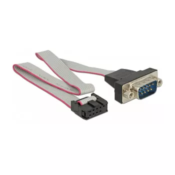 Serielles Kabel DeLOCK 89900 Grau 0,25 m RS-232 DB9 9-Pin COM