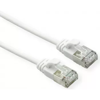 ROLINE GREEN U/FTP DataCenter Patchkabel Kat.6A (Klasse EA), LSOH, schlank, Weiß, 1 m (21.44.1701)