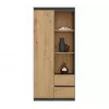 Top e Shop RS-80 BILY Bücherregal, anthrazitfarbener Rahmen, Artisan-Eiche-Tür, 7 Regale, 2 Schubladen, 1800×800×350 mm