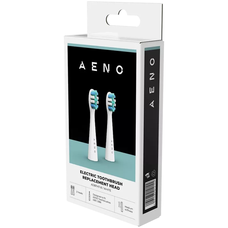 AENO Ersatzbürstenköpfe, Weiß, Dupont-Borsten, 2er-Set (für ADB0007/ADB0008)