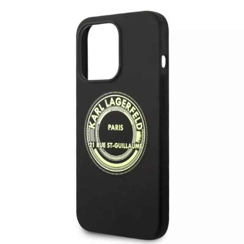 Karl Lagerfeld Soft Cover Silicone RSG Black für Apple iPhone 14 Pro KLHCP14LSRSGRCK