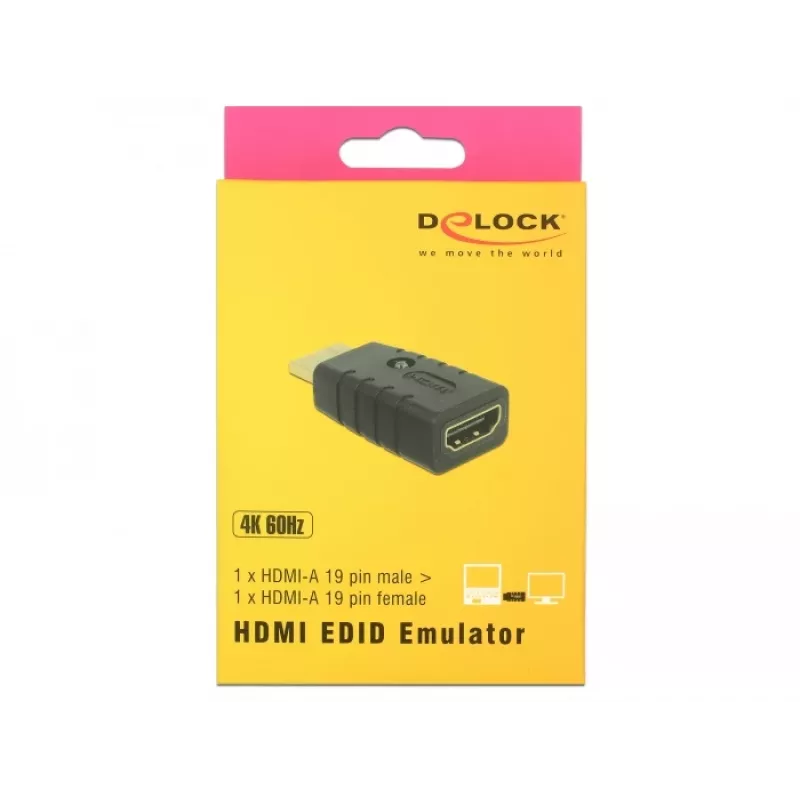 Adapter HDMI (Stecker) > HDMI (Buchse), EDID-Emulator (schwarz)
