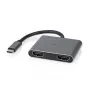 Nedis USB-C™ Adapter USB 3.2 Gen 1 | USB-C™ Stecker | 2x HDMI™ | | 4K@30Hz | 0,10 m | Rund | vernickelt | PVC | Schwarz | Box (CCGB64670BK01)