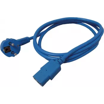 ROLINE - Stromkabel - CEE 7/7 (M) gewinkelt auf IEC 60320 C13 gerade - AC 250 V - 10 A - 1,8 m - Blau - Deutschland (19.08.1012)