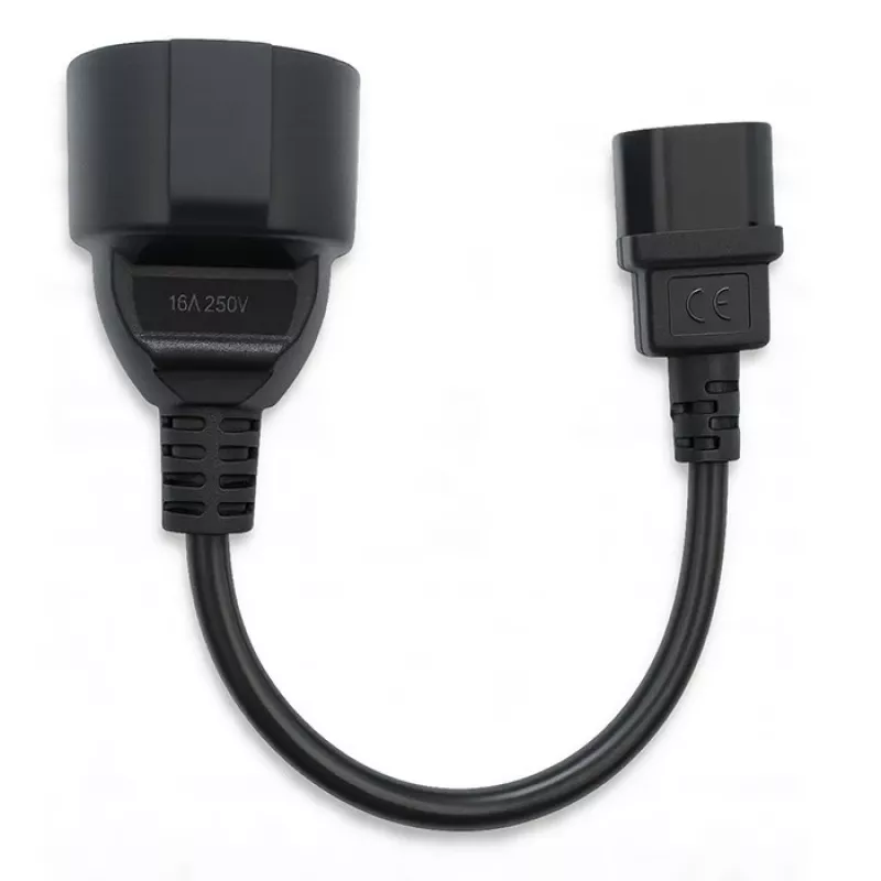 Netzadapter QOLTEC IEC 320 C14 auf französischen Stecker, 0,15 m Kabel