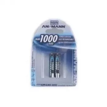 Batterie AAA HR03 Ansmann Blister 2 X Accu 1000mAh