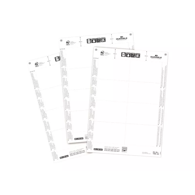 Namensschild-Einleger Durable 1456-02 60x90 mm Weiß
