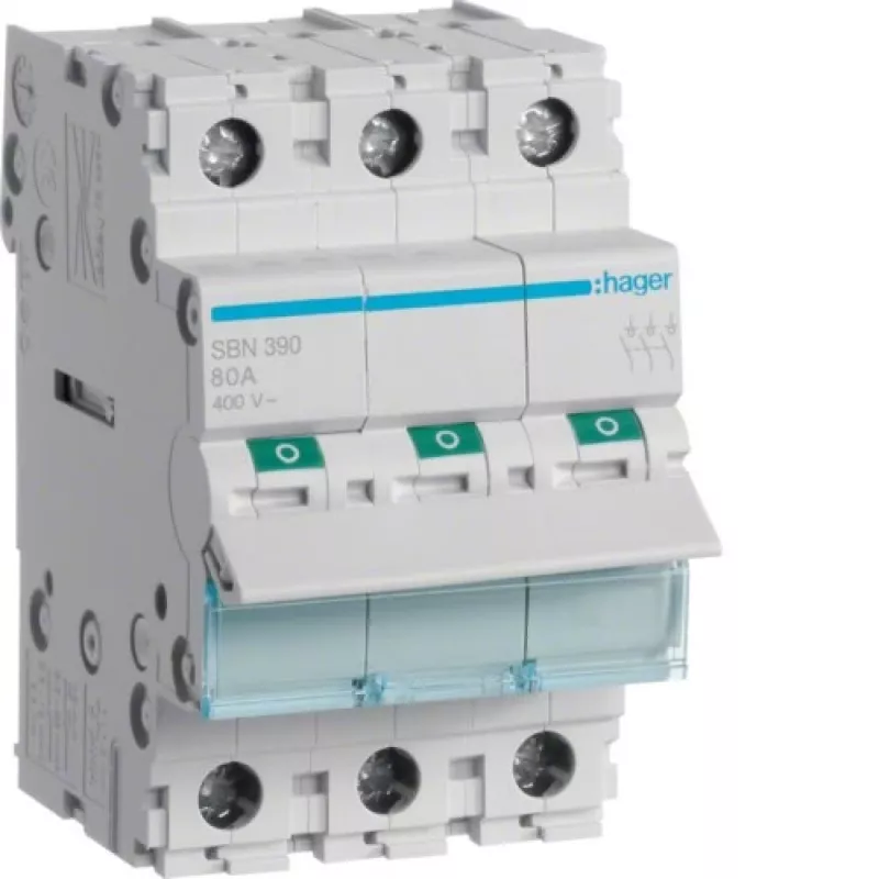 Leitungsschutzschalter Hager SBN390 3 Module 100A 440V