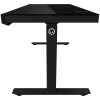 Höhenverstellbarer Gaming-Schreibtisch mit zwei Motoren, Sitz-/Stehfunktion, kabellosem Ladegerät, RGB-Beleuchtung, Bedienfeld und USB-Anschlüssen, Tischplatte aus gehärtetem Glas, schwarz